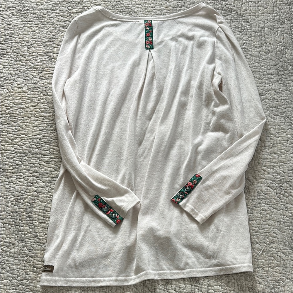 Matilda Jane Cream Top with Floral Accents
